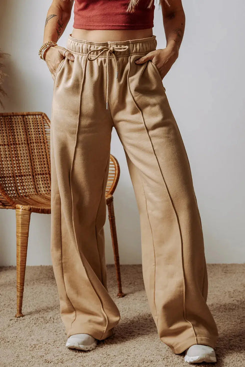 'Zoe' Drawstring Wide Leg Pants - Celes Fashion